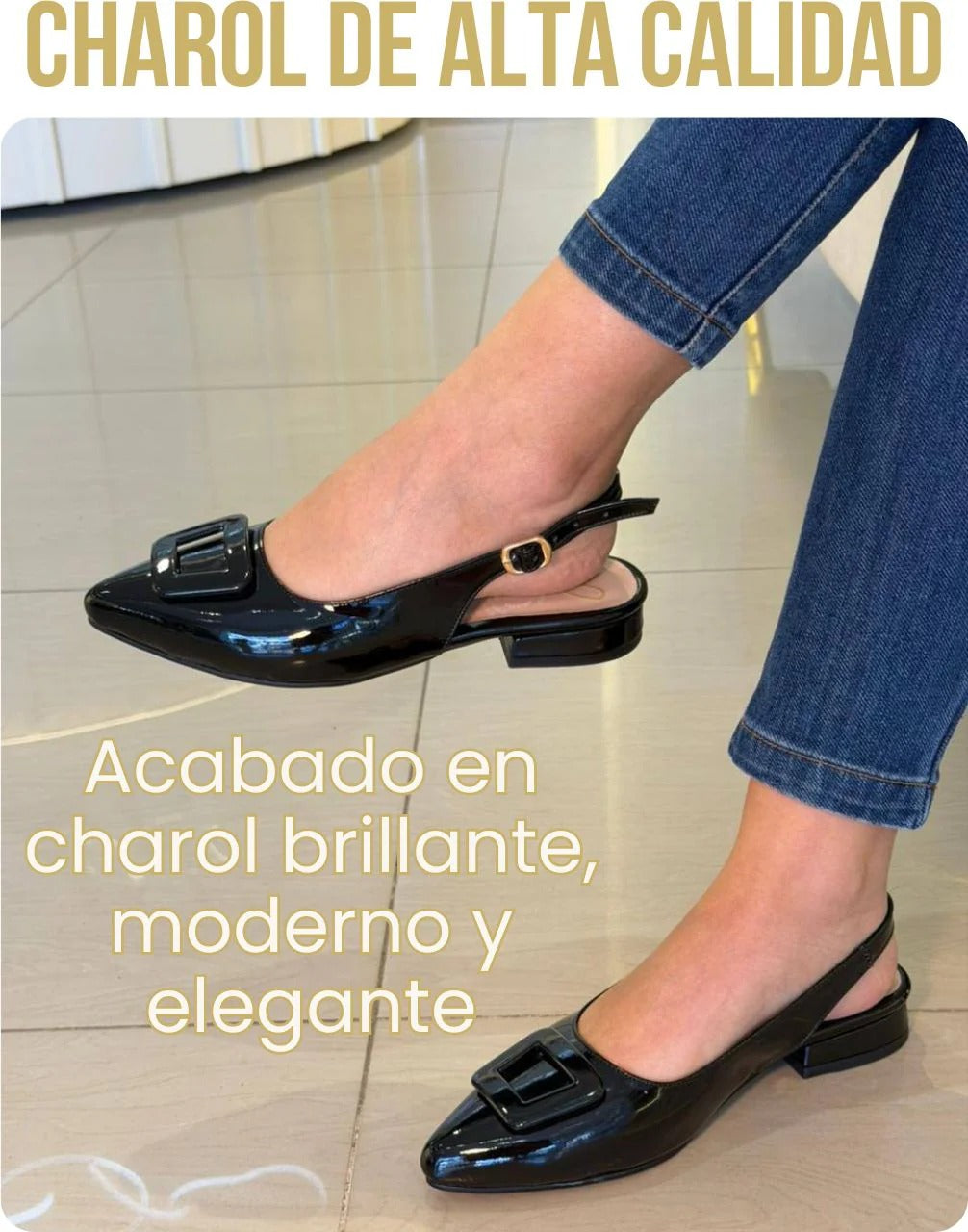 Tacón Cuadrado Bajo Charol® 2 cm